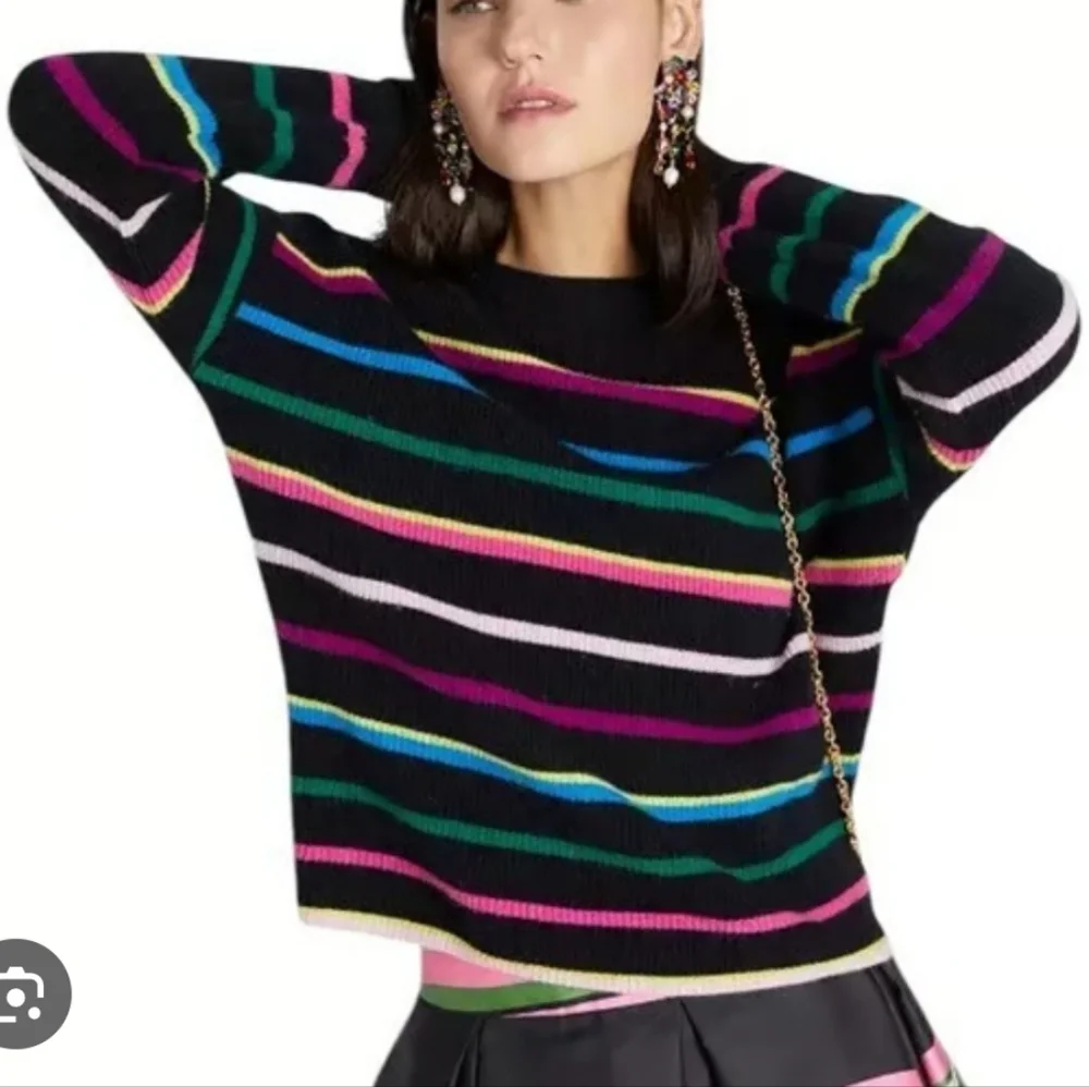 Kate Spade Party Black Textured Medium Sweater - Picture 7 of 7